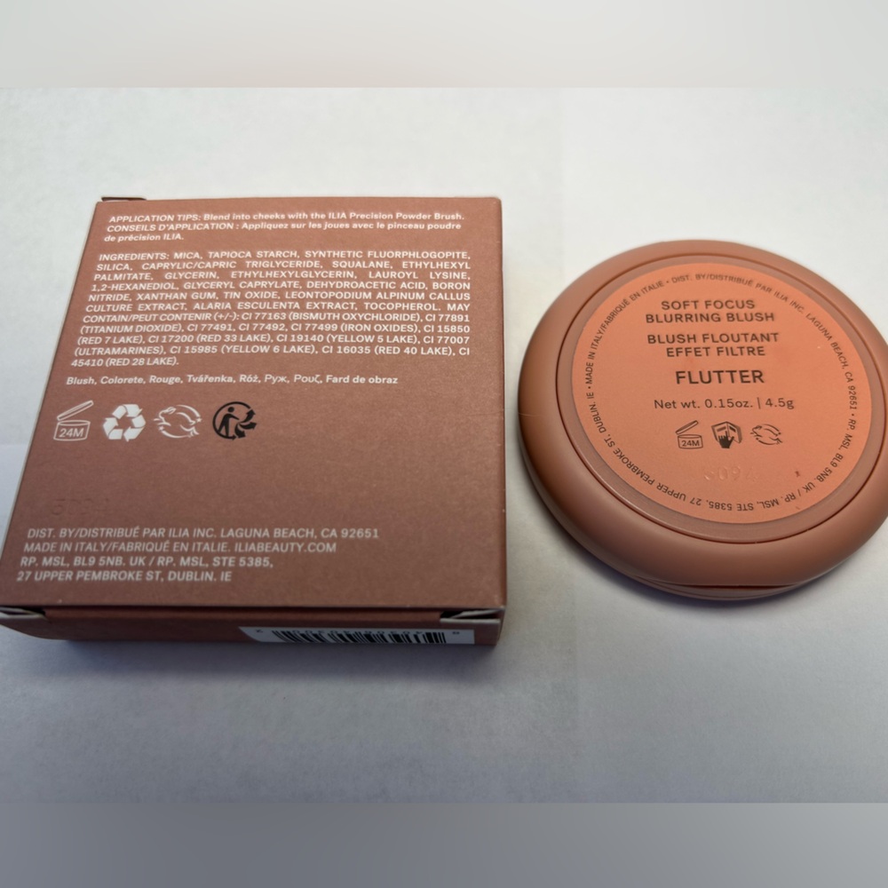 NWT🌷ILIA Soft Focus Blurring Blush (Talc-Free Powder) in “Flutter” (warm peach) - Picture 5 of 5